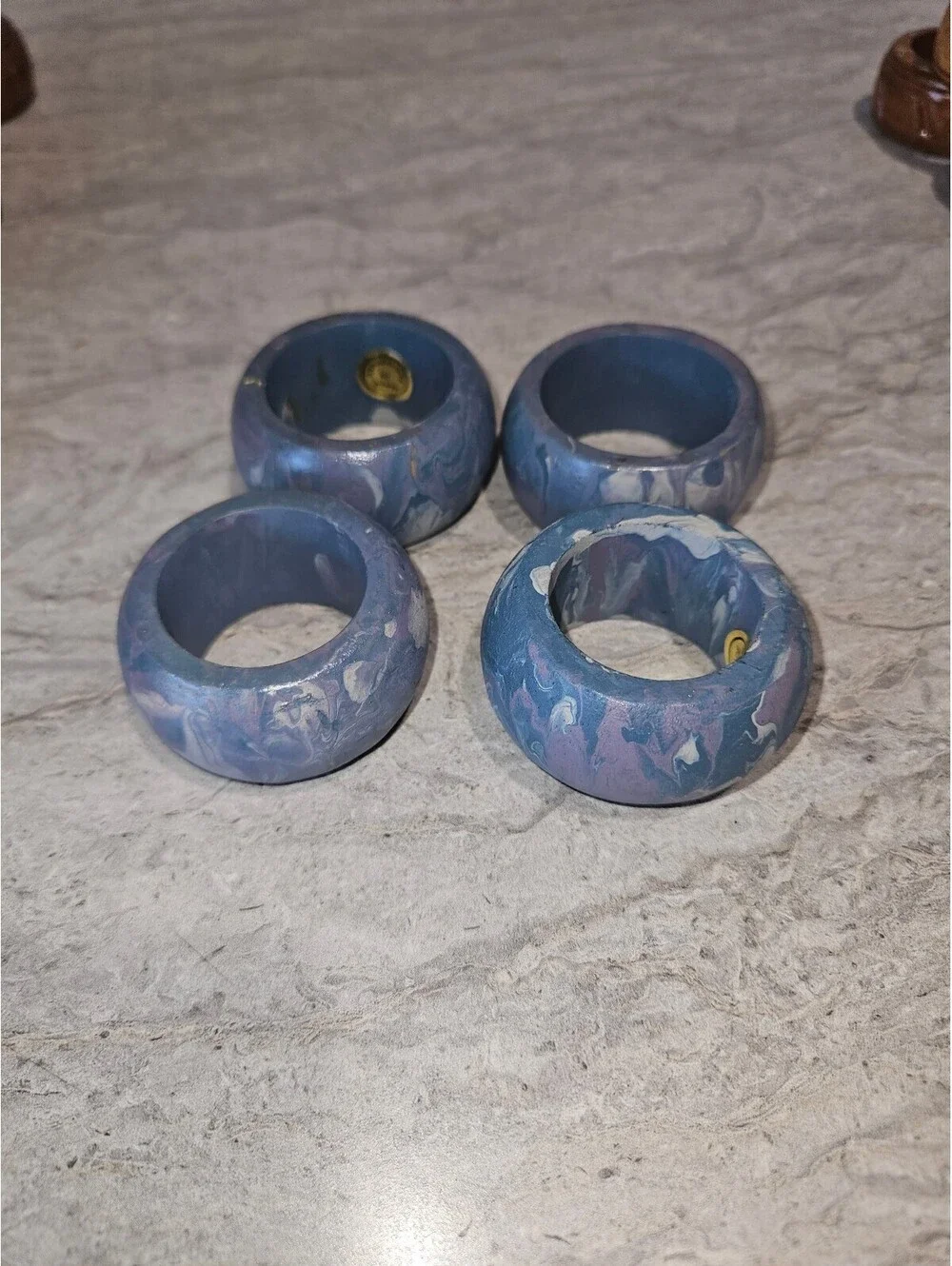 Vintage napkin ring holder set of 4